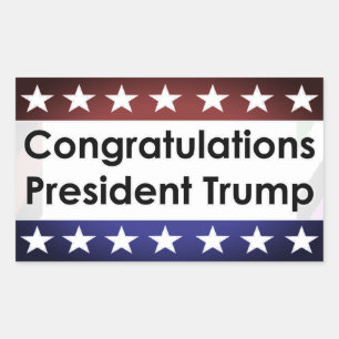 Adesivo Retangular Parabéns Presidente Trump