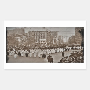 Adesivo Retangular Parada 1912 do sufrágio das mulheres