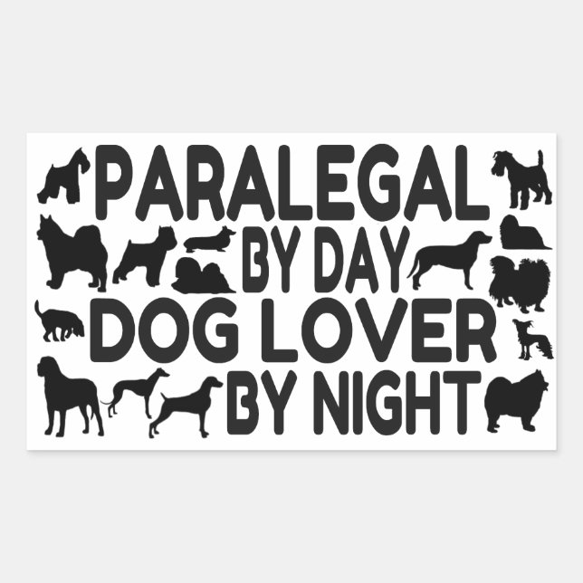 Adesivo Retangular Paralegal Dog Lover (Frente)