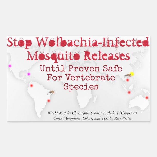 Adesivo Retangular Pare Wolbachia Stickers by RoseWrite (Frente)