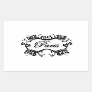 Adesivo Retangular Paris com Scrolls