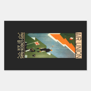 Adesivo Retangular Paris - Londres - Paris por Air