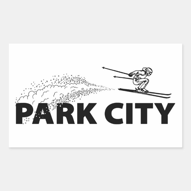 Adesivo Retangular Park City Utah Ski Jumper (Frente)