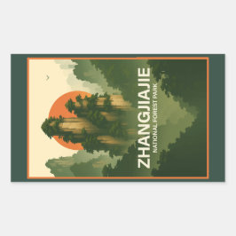 Adesivo Retangular Parque Florestal Nacional Zhangjiajie