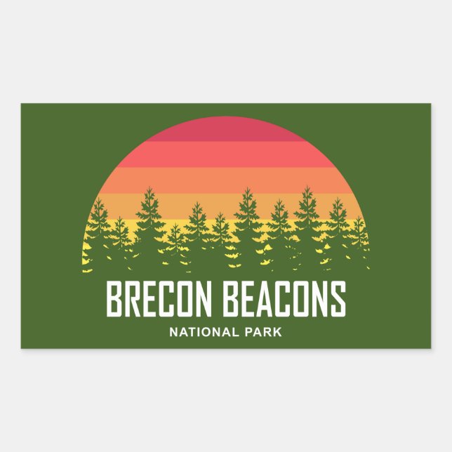 Adesivo Retangular Parque Nacional Brecon Beacons (Frente)