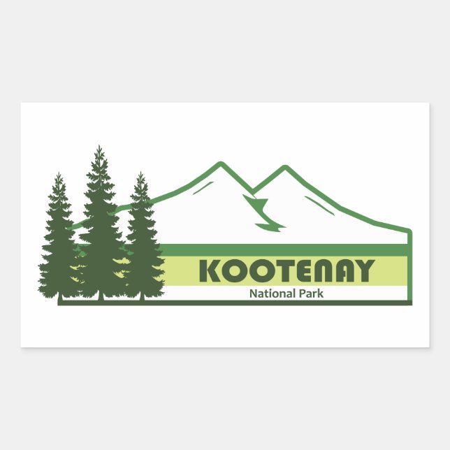 Adesivo Retangular Parque Nacional Kootenay Faixas Verdes (Frente)