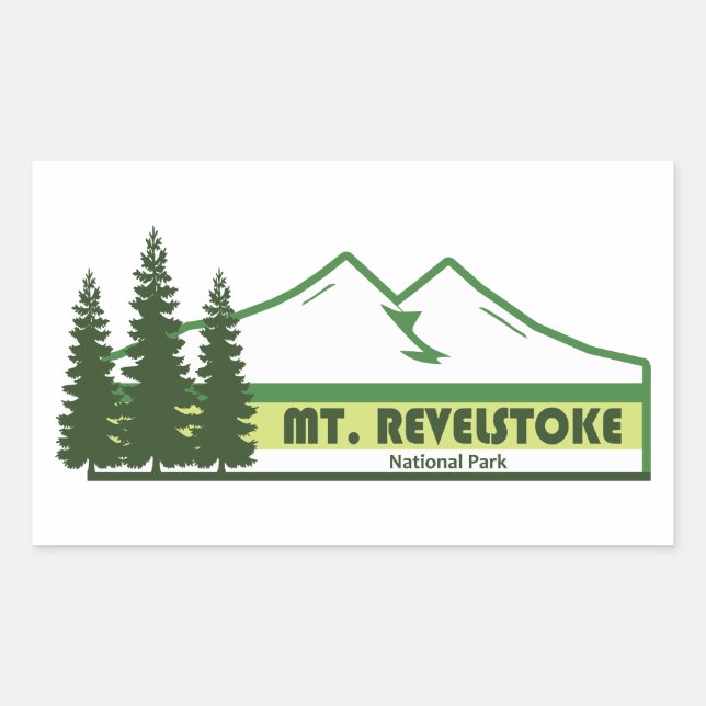 Adesivo Retangular Parque Nacional Mount Revelstoke Faixas Verdes (Frente)