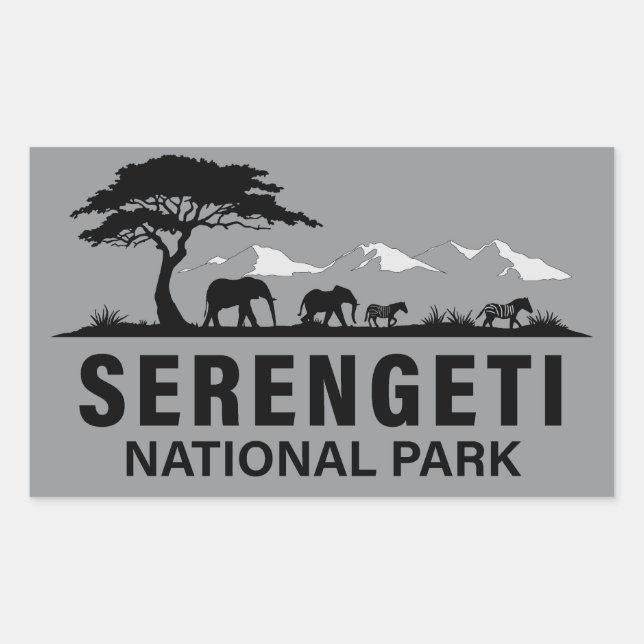 Adesivo Retangular Parque Nacional Serengeti Tanzânia (Frente)