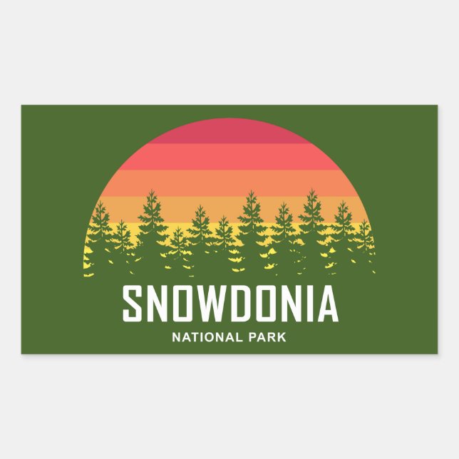 Adesivo Retangular Parque Nacional Snowdonia (Frente)