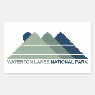 Adesivo Retangular Parque Nacional Waterton Lakes Mountain Sun