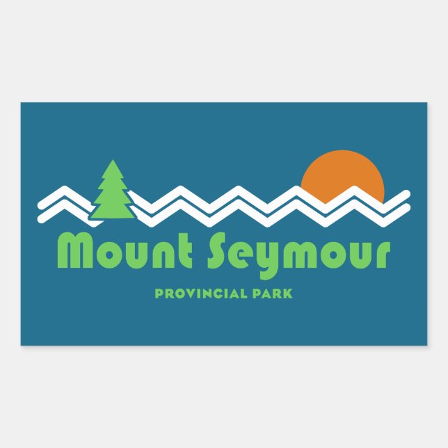 Adesivo Retangular Parque Provincial Mount Seymour Retro (Frente)