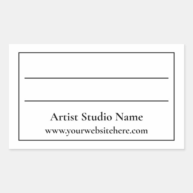 Adesivo Retangular Parte traseira do Trabalho de arte Label Sticker (Frente)