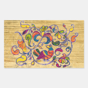 Adesivo Retangular Pássaro norte da Rússia