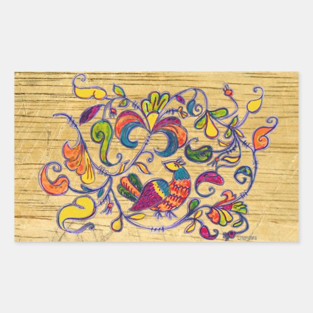 Adesivo Retangular Pássaro norte da Rússia (Frente)