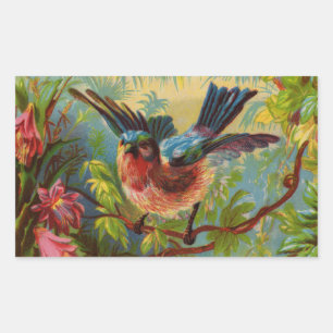 Adesivo Retangular Pássaros-azuis de Verão