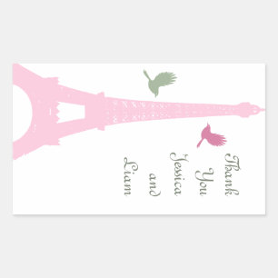 Adesivo Retangular Pássaros do Amor Obrigado Sticker