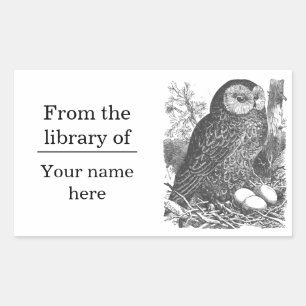 Adesivo Retangular Pasta de desenho de coruja retrorreflectora