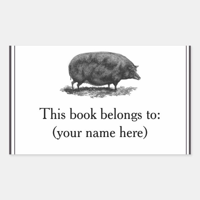 Adesivo Retangular Pasta de registro de porcos em folha (Frente)