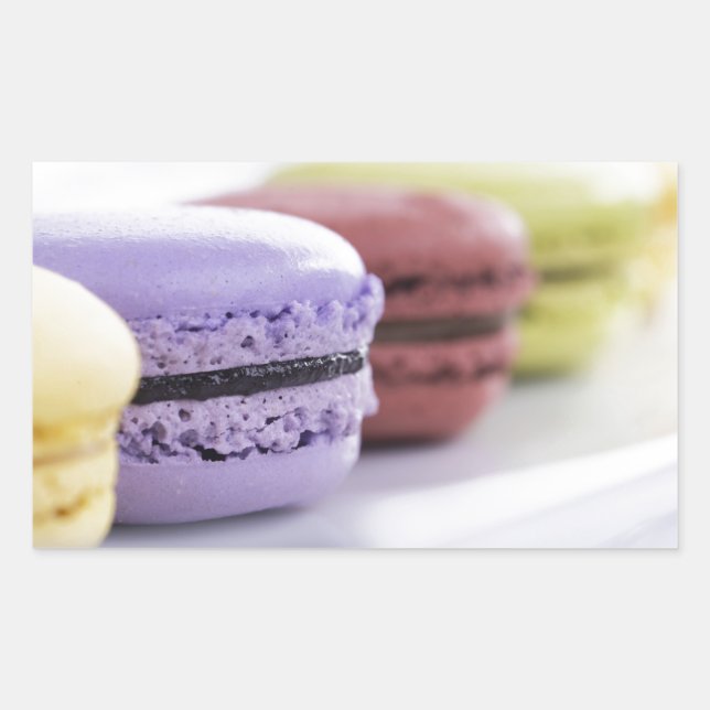Adesivo Retangular Pastel Pastel Chef Macaron Francês (Frente)