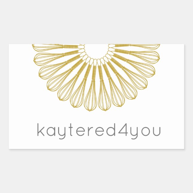 Adesivo Retangular Pastelaria Baking Whisk Modern Catering (Frente)