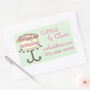 Adesivo Retangular Pastelaria Personalizada