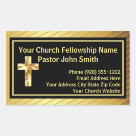 Adesivo Retangular Pastor Clássico Dourado E Negro