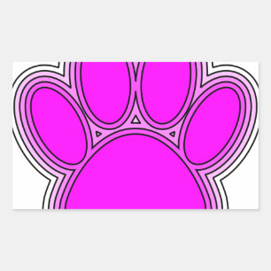 Adesivo Retangular Pata De Cachorro A Rosa Com Descrições