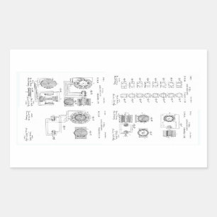 Adesivo Retangular Patente US381968 p 1-4 do motor do Elecro-Ímã de
