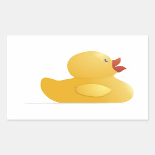 Adesivo Retangular Pato de Borracha Amarelo