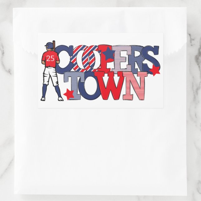 Adesivo Retangular Patriótico do Ano do Jogador de Baseball Coopersto (Bolsa)