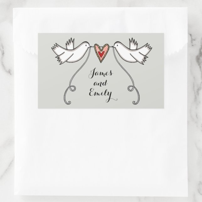 Adesivo Retangular Pau de Casamento para Modos Brancos Personalizados (Bolsa)