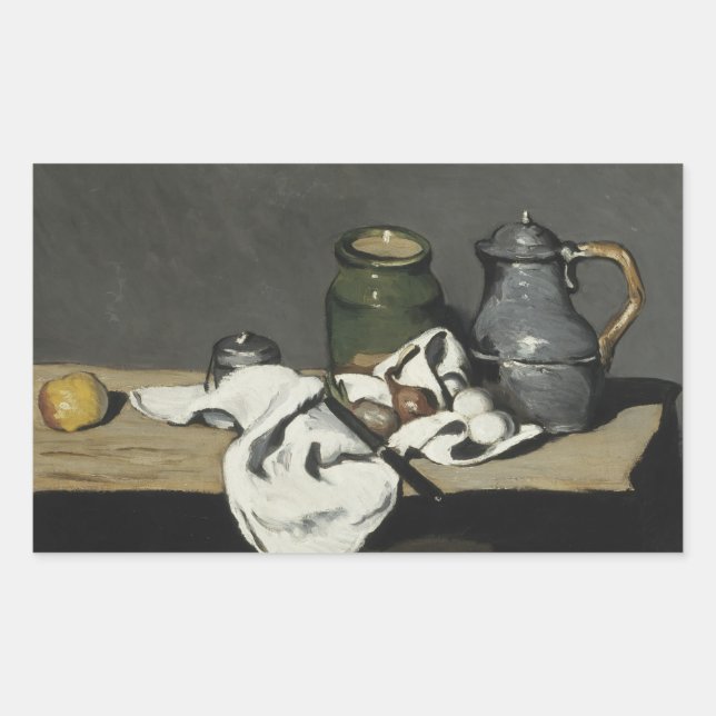 Adesivo Retangular Paul Cezanne - A Vida Estática com Kettle (Frente)