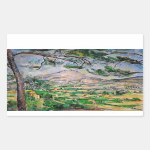 Adesivo Retangular Paul Cezanne - Mont Sainte-Victoire e pinheiro Gra