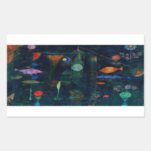 Adesivo Retangular Paul Klee Fish Magic Abstrato Pintura Gráfica
