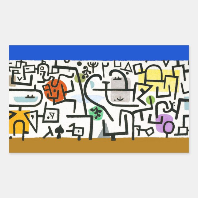 Adesivo Retangular Paul Klee Rich Harbor Expressionismo Abstrato (Frente)
