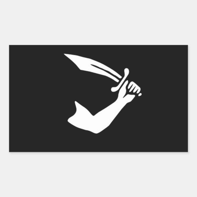 Adesivo Retangular Pavilhão de Pirata de Thomas Tew (Frente)