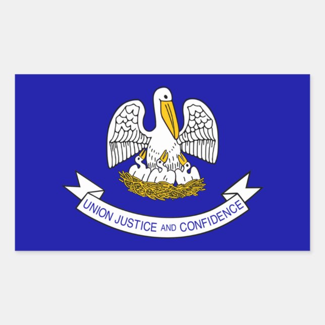 Adesivo Retangular Pavilhão do Estado da Louisiana (Frente)