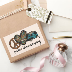 Adesivo Retangular Paz, Amor, Campanha