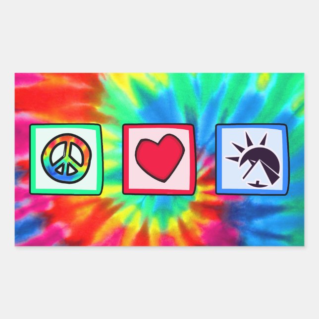 Adesivo Retangular Paz, Amor, Egípcios (Frente)