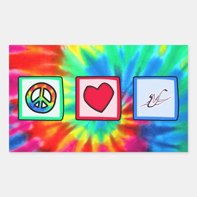 Adesivo Retangular Paz, Amor, Saxofonias (Frente)