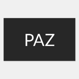 Adesivo Retangular Paz preto branco Espanhol simples minimalista