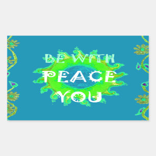 Adesivo Retangular Peace Be with You Art Impressão