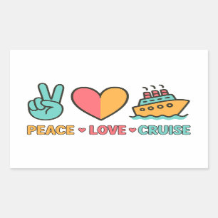Adesivo Retangular Peace Love Cruise Vacing