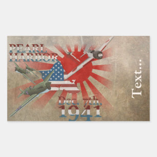Adesivo Retangular Pearl Habor 7 de dezembro de 1941