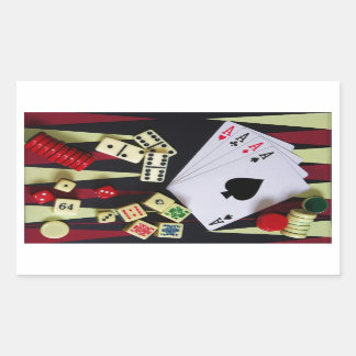 Adesivo Retangular Peças de jogos para casino de jogos