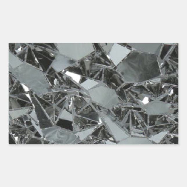 Adesivo Retangular Peças quebradas de vidro (Frente)