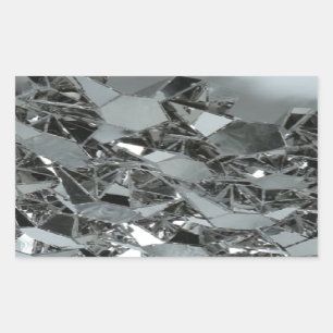 Adesivo Retangular Peças quebradas de vidro