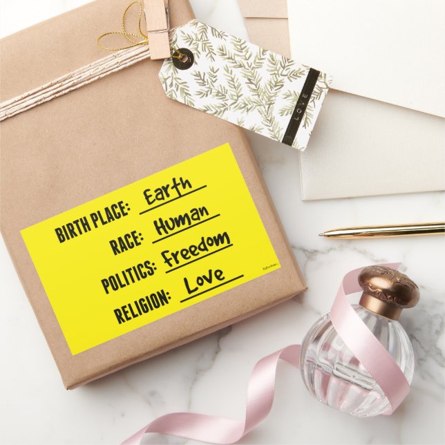 ADESIVO RETANGULAR PEDAÇO DE AMOR LIVRE (TERRA) (Presentear)