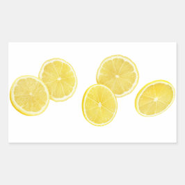 Adesivo Retangular Pedaços de limão em queda