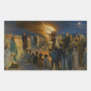 Adesivo Retangular Peder Severin Kroyer - Fogueira de Eva Bonfire